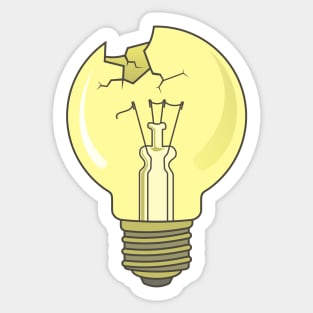 Broken Light Bulb Sticker